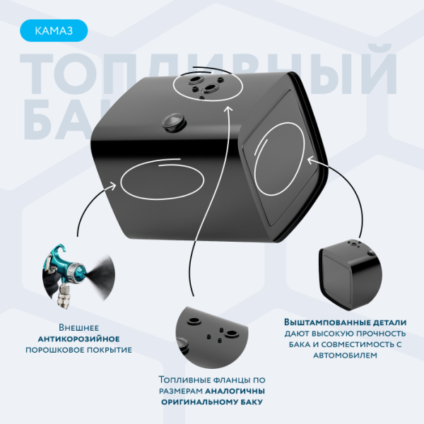 Топливный бак 300 литров (650х650х810)